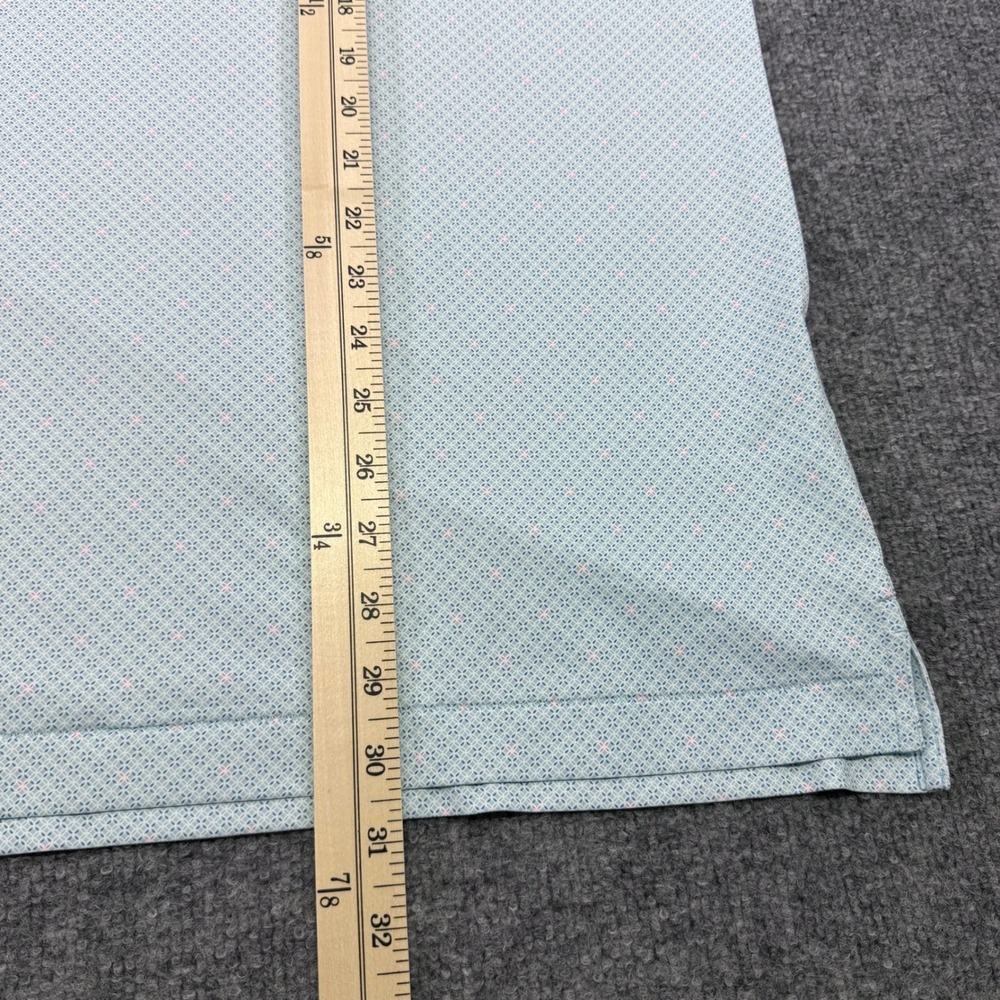 Peter Millar Mens XL Tailored Fit Crown Crafted Polo Shirt Light Blue Geometric - Picture 4 of 11